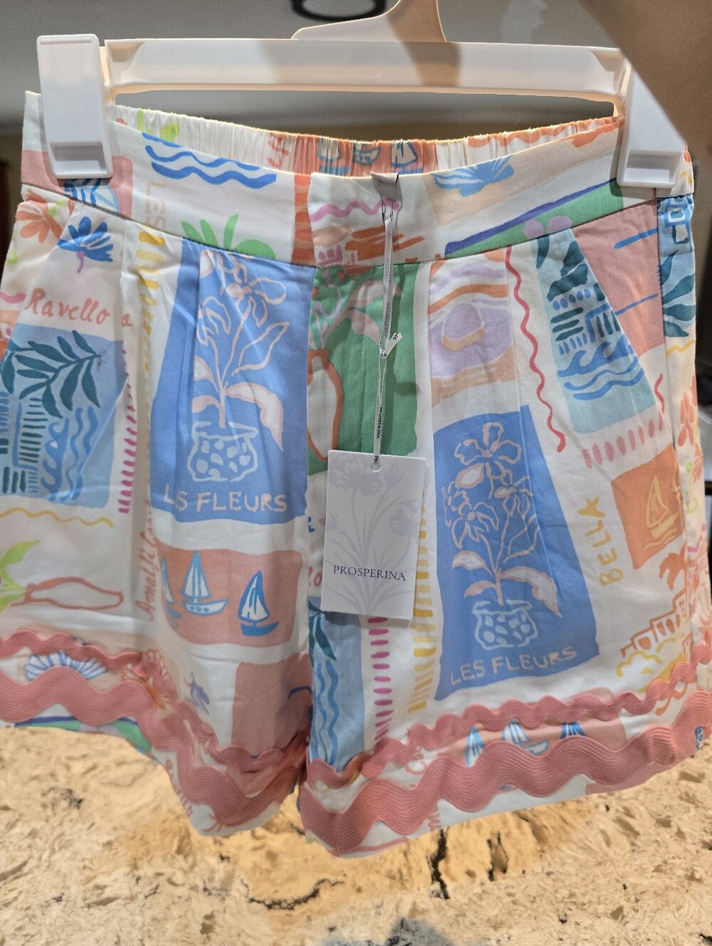 NWT Prosperina Sienna Multi Print Cotton Tab Shorts XS - Picture 7 of 9